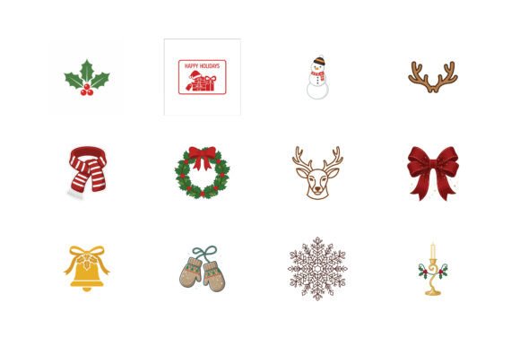 Christmas Coloring Icon Vector Bundle Co Illustrations