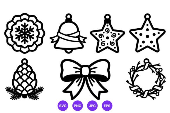 Christmas Decorations Vector Icons Black Review