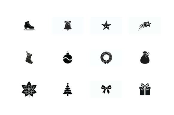 Christmas Icon Silhouette Bundle Illustrations