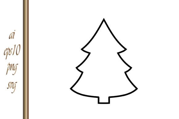 Christmas Tree Icon Xmas Sketch Outline Review
