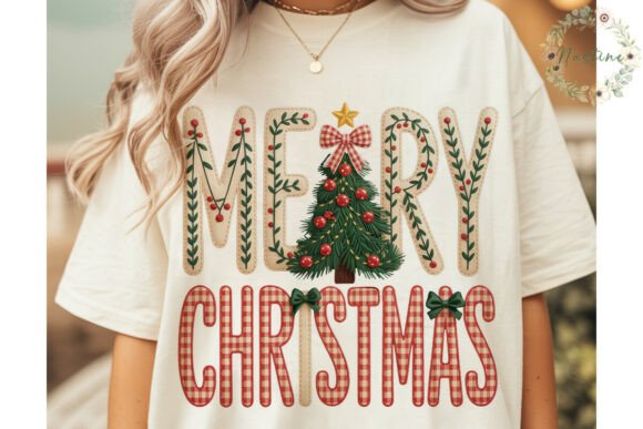 Embroidered Merry Christmas Design & Illustrations