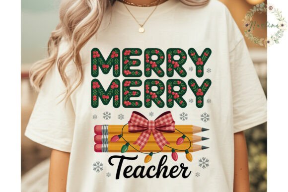 Merry Teacher Christmas PNG: Festive Illustrations