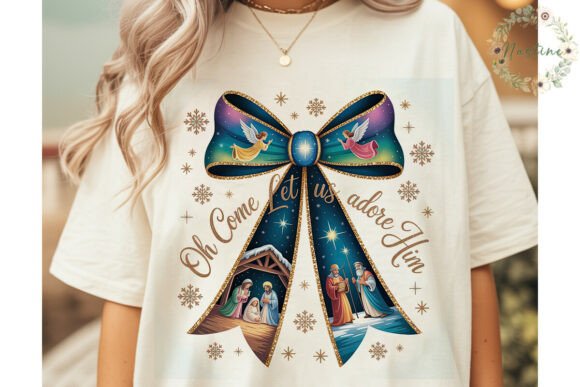 Nativity Bow Christmas PNG: Festive Illustrations