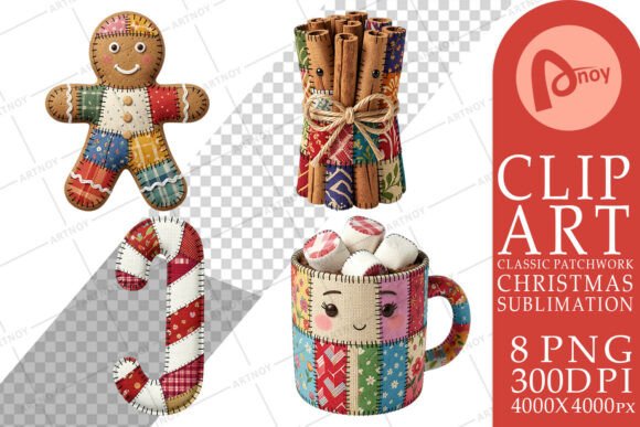 Patchwork Christmas Treat Sublimation & Illustrations
