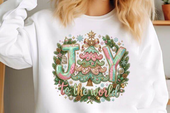 Pink Christmas Png, Joy to the World Illustrations