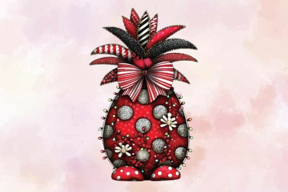 Tropical Christmas Pineapple Illustrations
