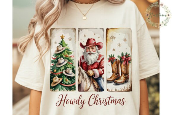 Western Christmas Santa PNG Clipart & Illustrations
